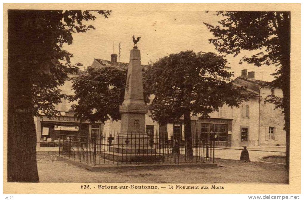 /79/  BRIOUX SUR BOUTONNE  LE MONUMENT AUX MORTS - Brioux Sur Boutonne