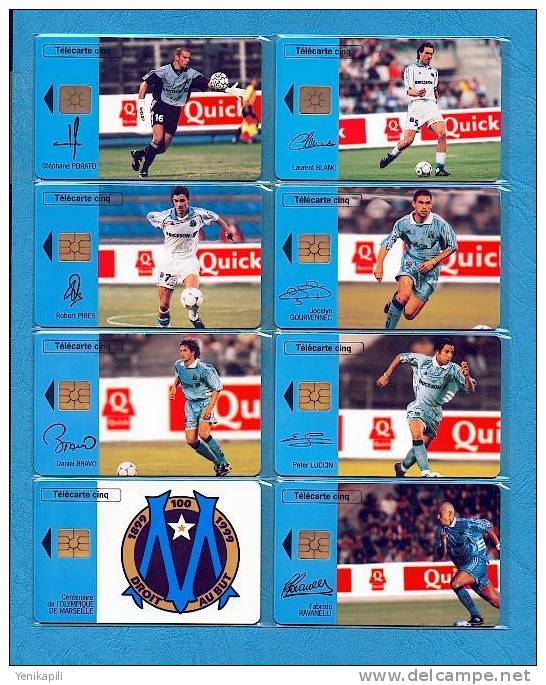 (  2773  )  -  QUICK   -  Olympique De Marseille  -  (  Série  Complete  )  -  Neuve  - *** LUXE *** - Voir Scan - - 5 Unités