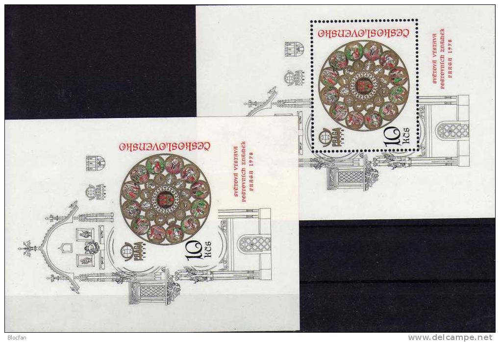 Uhren Sternenbilder PRAGA 1978 CSSR Block 35 A+B ** 65€ Bloque Hb Hoja Philatelic Ms Clock Art Sheet Bf Tschechoslowakei - Astrology