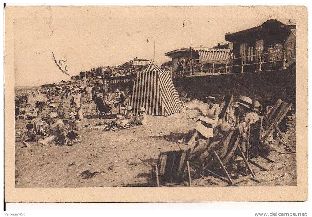 14..LUC SUR MER..L ENTREE DE LA PLAGE..1935..PLAN TRES ANIME.. - Luc Sur Mer