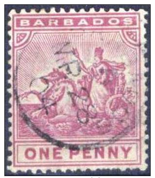 QV  Barbados  SG 107  Used 1892  Carmine 1d - Bahreïn (1965-...)