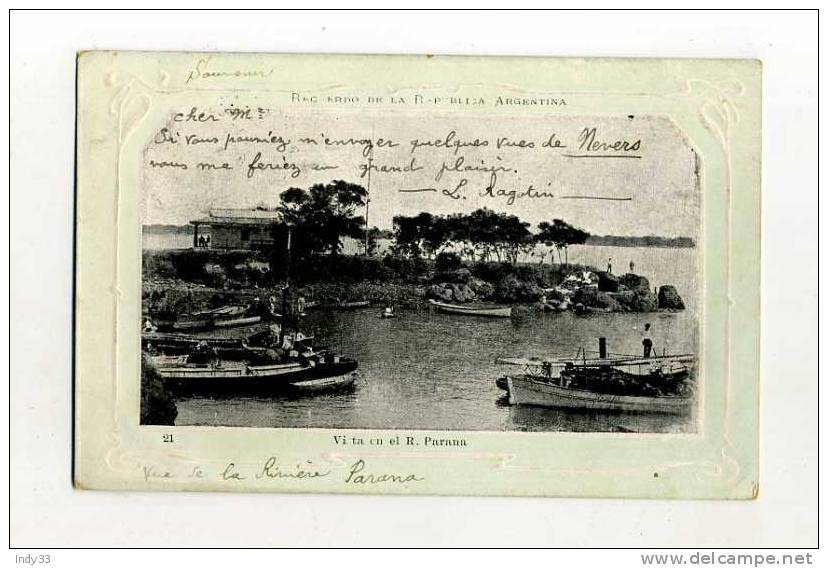 - ARGENTINE . AFFRANCHISSEMENT COMPOSE SUR CP DE 1905  POUR LA FRANCE - Lettres & Documents