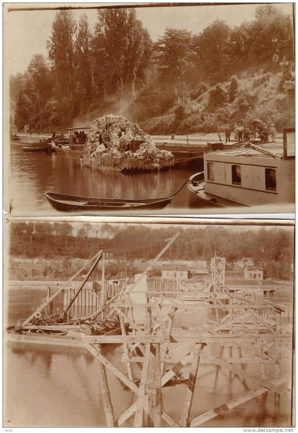 LA MEE SUR SEINE - CONSTRUCTION DU BARRAGE DES "VIVES-EAUX" 16 Photos TOUTES LEGENDEES AU VERSO  Taille 18X13 - Le Mee Sur Seine