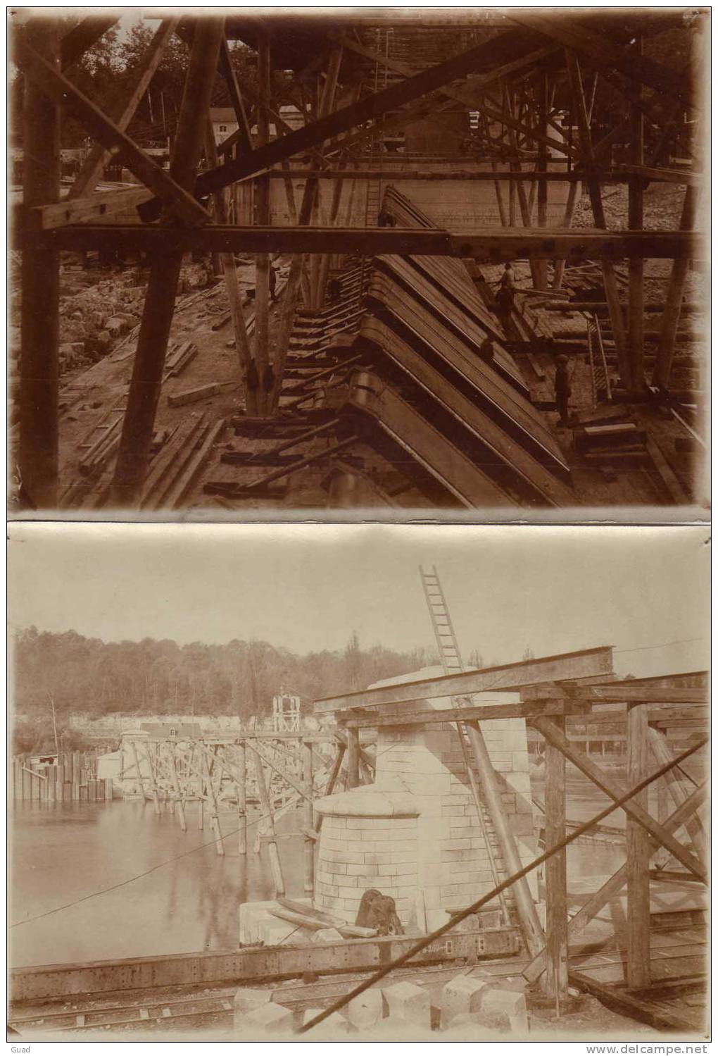 LA MEE SUR SEINE - CONSTRUCTION DU BARRAGE DES "VIVES-EAUX" 16 Photos TOUTES LEGENDEES AU VERSO  Taille 18X13 - Le Mee Sur Seine