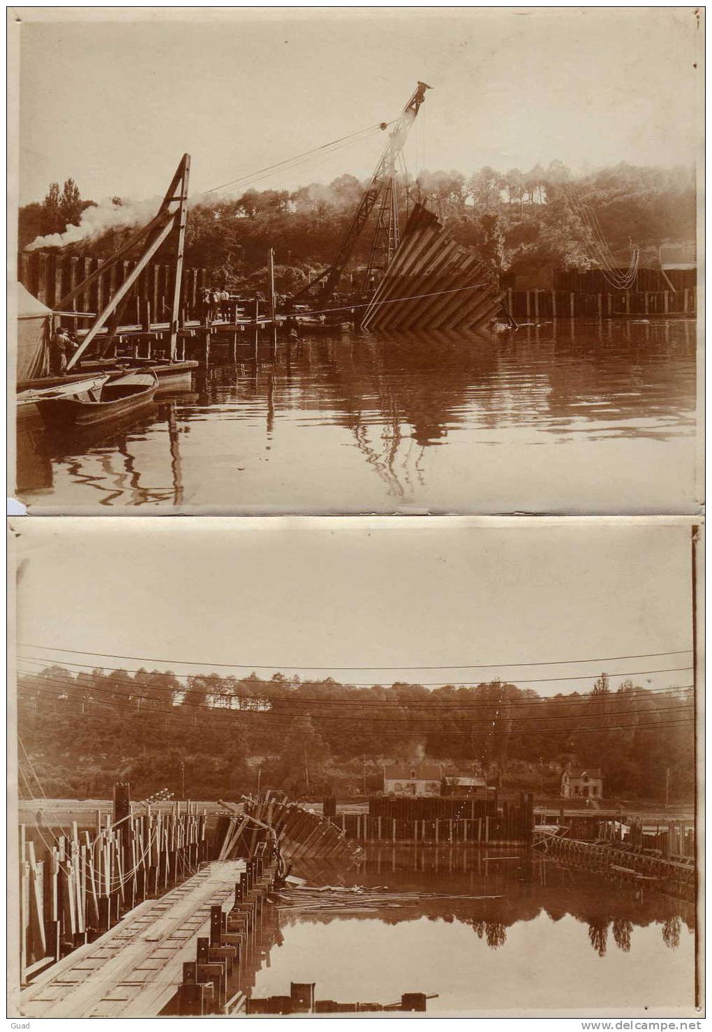 LA MEE SUR SEINE - CONSTRUCTION DU BARRAGE DES "VIVES-EAUX" 16 photos TOUTES LEGENDEES AU VERSO  Taille 18X13