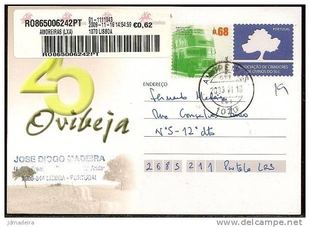 Portugal Used Stationary Card With Bus Stamp - Bussen