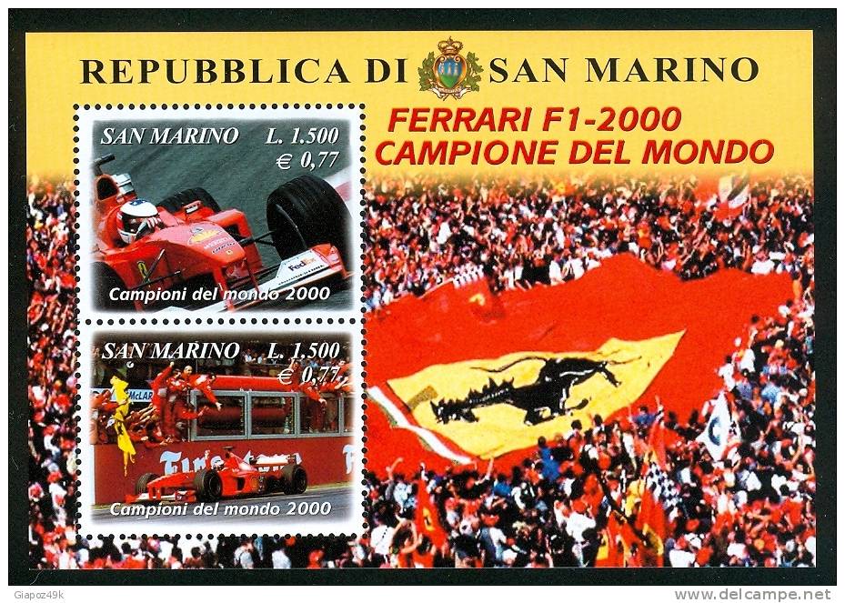 ● San MARINO 2001 -  FERRARI  - Serie Completa ** - Cat. ? €  - Lotto N. 359 - Blocs-feuillets