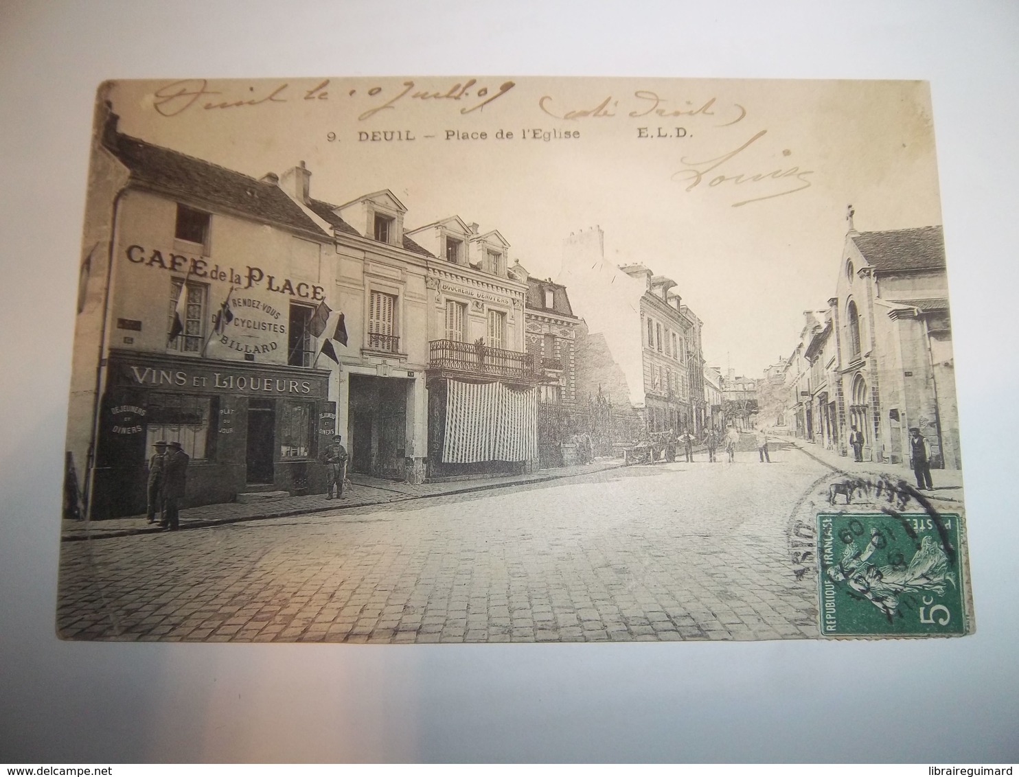 2 Oz - CPA N°9 - DEUIL - Place De L'Eglise (Café De La Place) - [95] Val D'Oise - Deuil La Barre