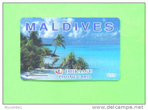 MALDIVE ISLANDS - Magnetic Phonecard/Tropical Beach Scene - Maldives