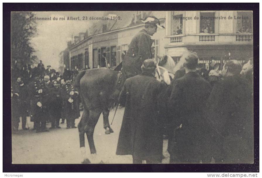 Laeken : Avènement Du Roi Albert, 23 Décembre 1909. Harangue Du Bourgmestre De Laeken - Laeken