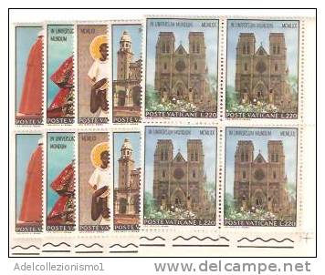 28909)n°5 Quartine Serie Complete Viaggio Paolo VI In Asia Di 5 Valori - Nuove - Unused Stamps