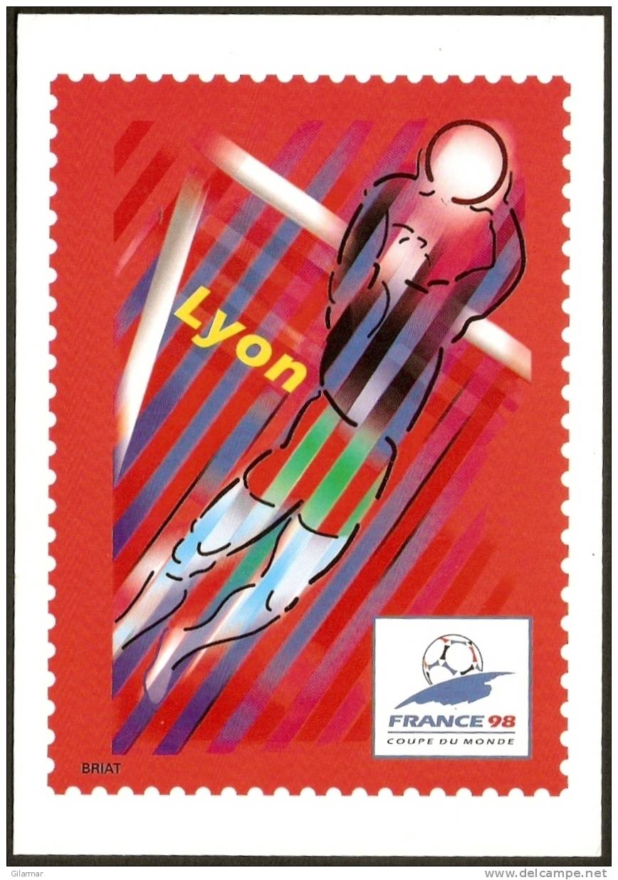 CALCIO FRANCIA 1998 - CAMPIONATI MONDIALI DI FOOTBALL - ETAS UNIS Vs IRAN - SU CARTOLINA POSTALE LYON - 1998 – Francia