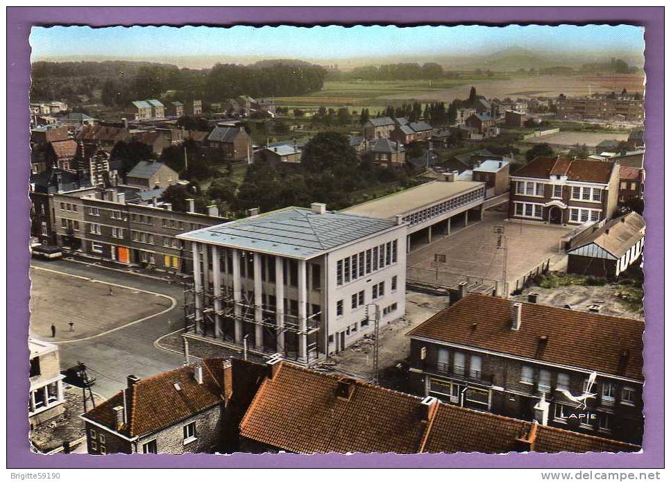 CPSM -  62 -  COURRIERES -  MAIRIE -  ECOLE - VUE PANORAMIQUE - Autres & Non Classés