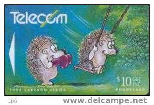 # NEW_ZEALAND NZ13S_3 1992 Cartoon Issue - Hedgehod & Swings 10 Gpt 01.92 Tres Bon Etat - New Zealand