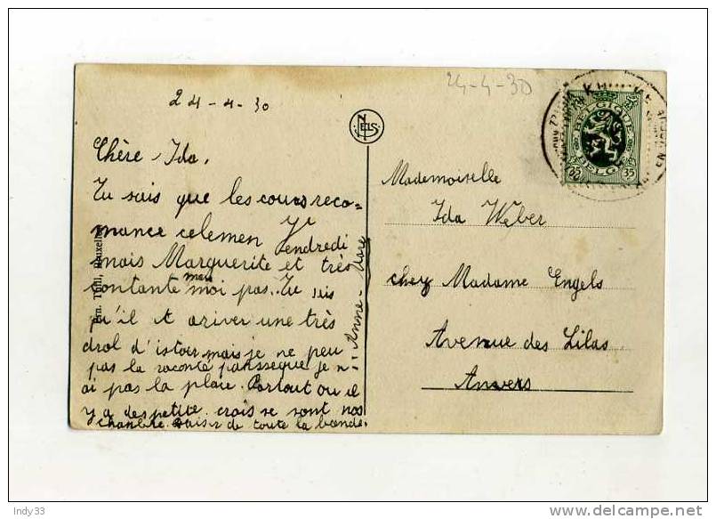 -  BELGIQUE . AFFRANCHISSEMENT SIMPLE   SUR CP DE 1930  POUR ANVERS - Storia Postale