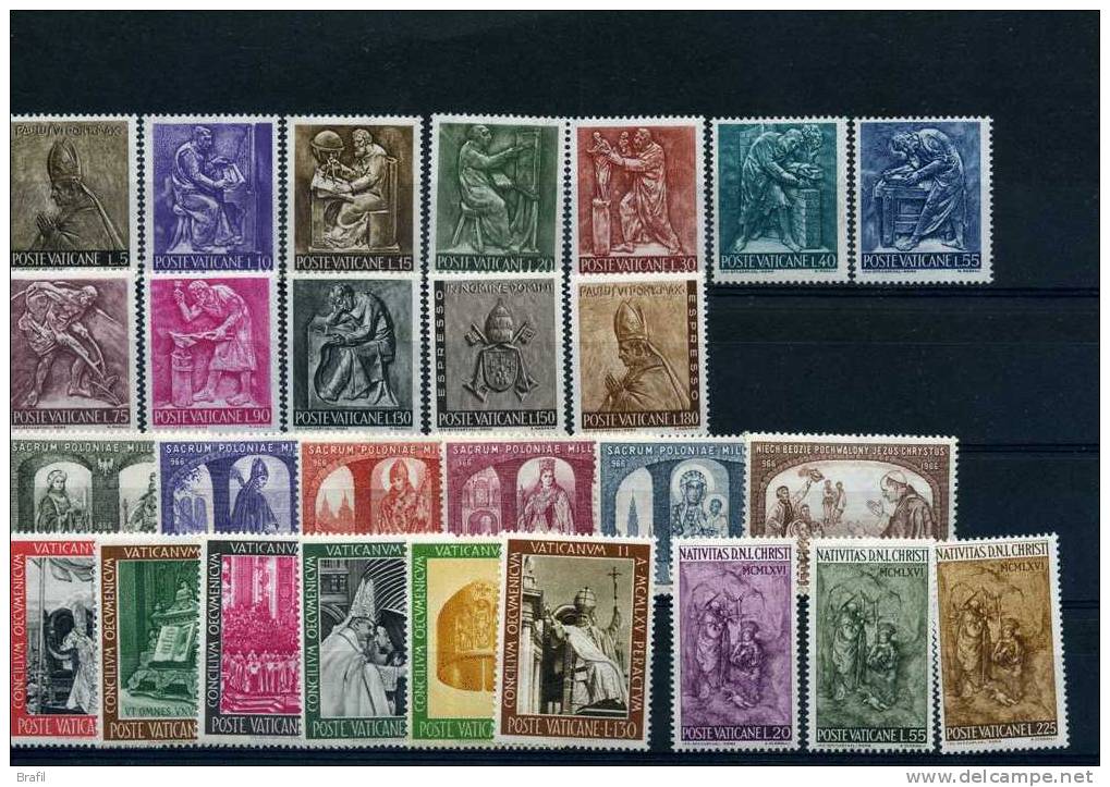 1966 Vaticano Annata Completa 27 Sellos (**) - Unused Stamps
