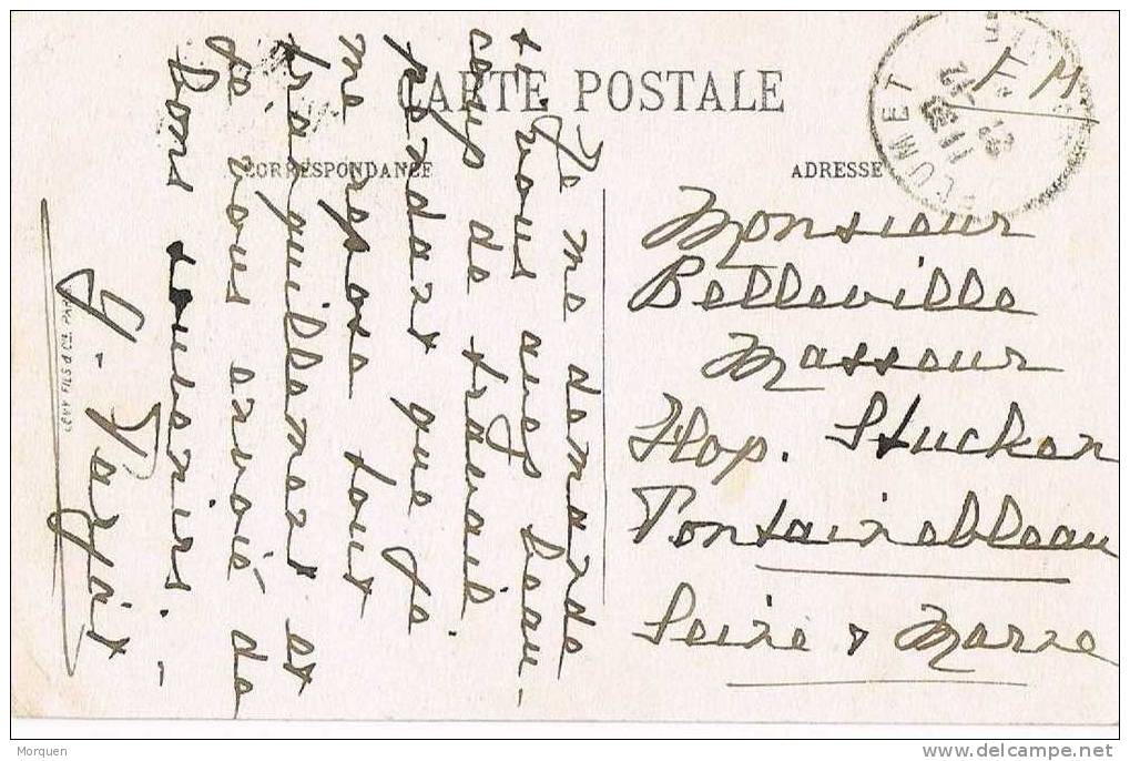 Postal FLUMET (Rodano Alpes) 1912.  Franquicia Militar - Briefe U. Dokumente