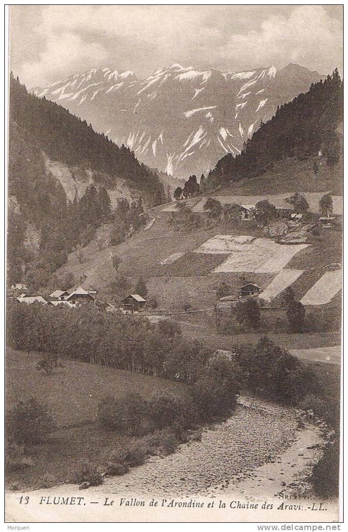 Postal FLUMET (Rodano Alpes) 1912.  Franquicia Militar - Covers & Documents