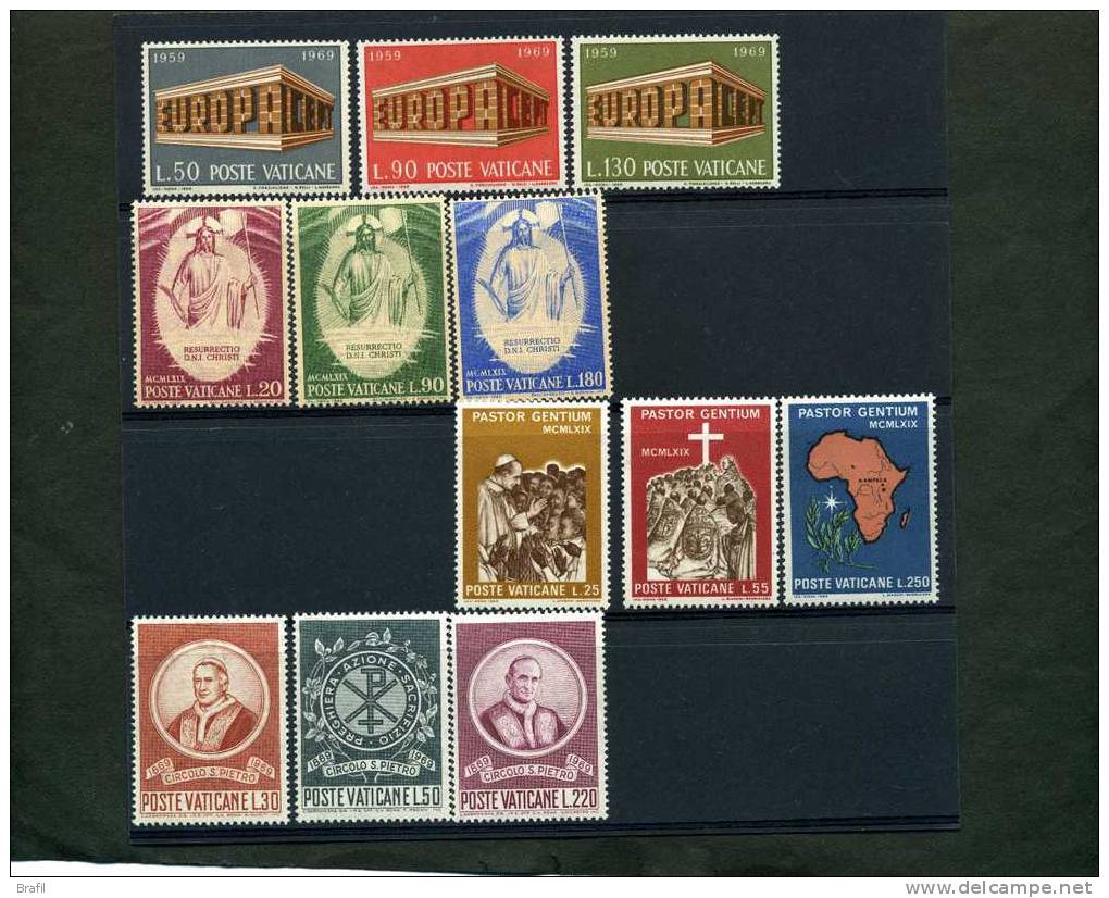 1969 Vaticano Annata Completa 12 Sellos (**) - Unused Stamps