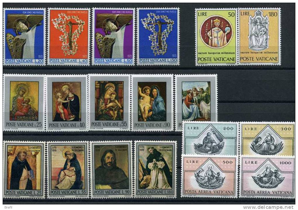 1971 Vaticano Annata Completa 15 Sellos (**) - Oblitérés