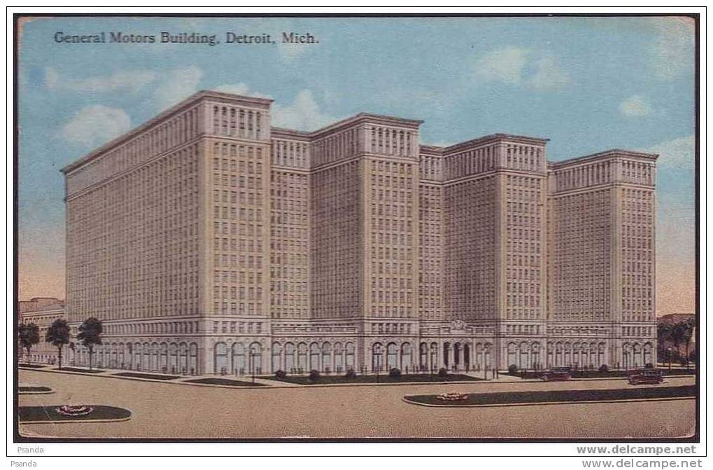 GENERAL MOTORS BUILDING, Detroit, Michigan, MI, The First Largest Office Building In The World... - Detroit