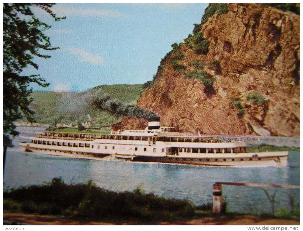 CPSM-ALLEMAGNE-DIE LORELEY-AVEC UN BATEAU-NON VOYAGEE -3 PHOTOS DE LA CARTE  -CARTE EN BON ETAT - Loreley