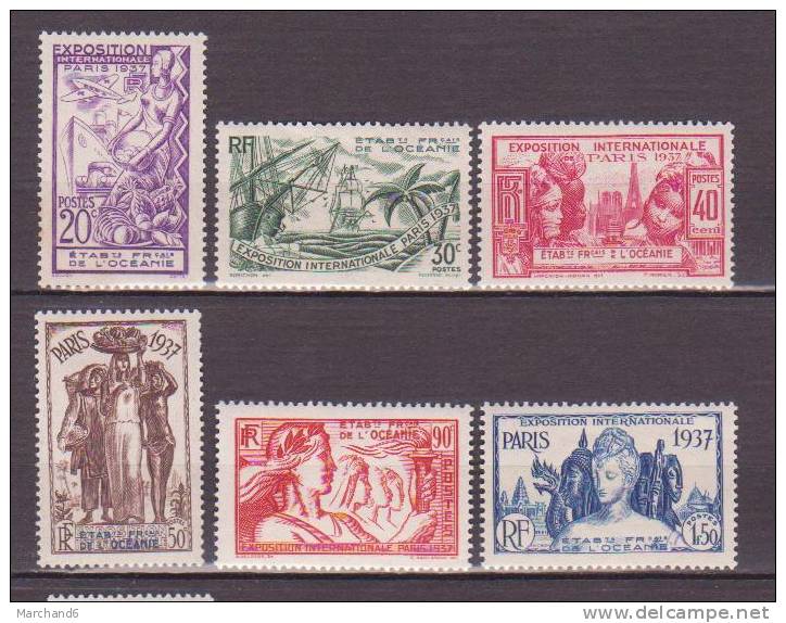 Océanie Exposition Internationale De Paris 1937 N°121/126 Neufs Et Charnieres - Unused Stamps