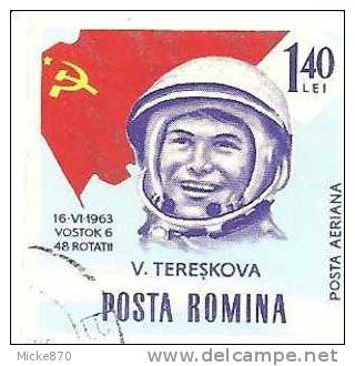 Roumanie Poste Aérienne N°208 Oblitéré Non Dentelé Tereshkova - Oblitérés