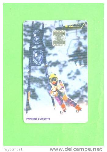 ANDORRA - Chip Phonecard/Skier - Andorre