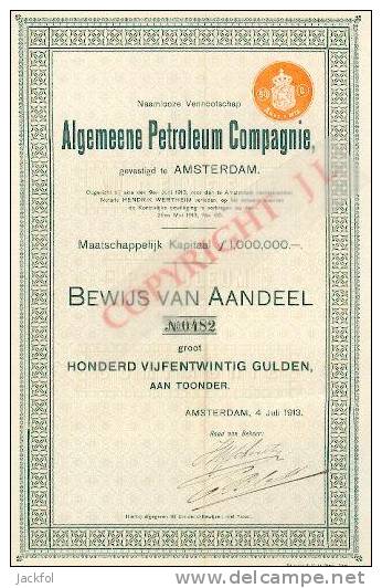 Algemeene Petroleum Compagnie (aandeel) - Oil