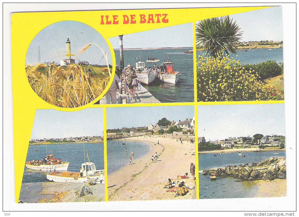 ILE DE BATZ, Finistère: Le Phare, L'Estacade, Le Port Et La Plage ;1975; TB - Ile-de-Batz