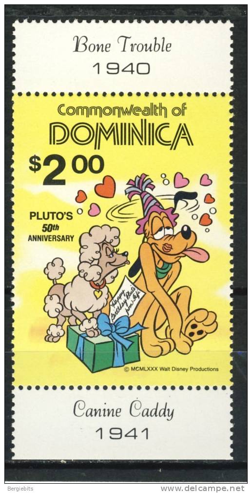 1981  Dominica MNH Complete Set " GOOFY"  50th Anniversary Walt Disney Cartoon Characters - Dominica (1978-...)