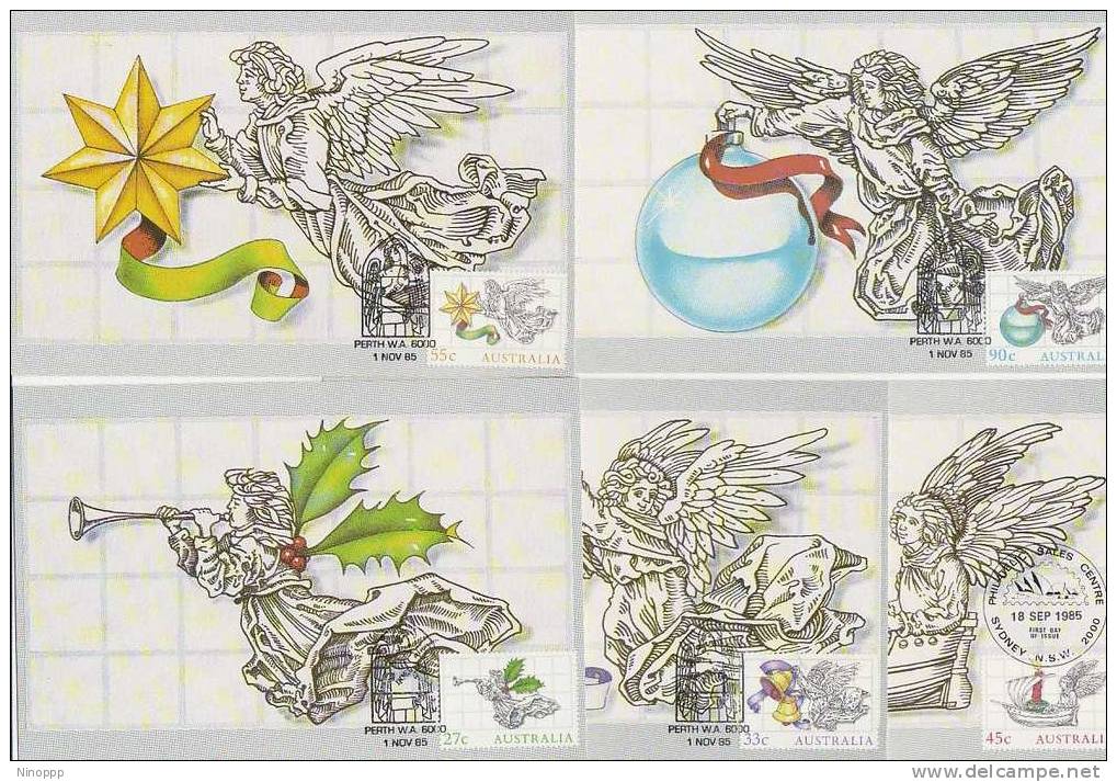 Australia-1985 Christmas Set 5 Maximum Cards - Christmas