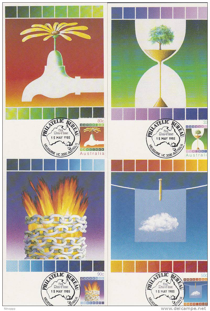 Australia-1985 Conservation Set 4    Maximum Cards - Environment & Climate Protection