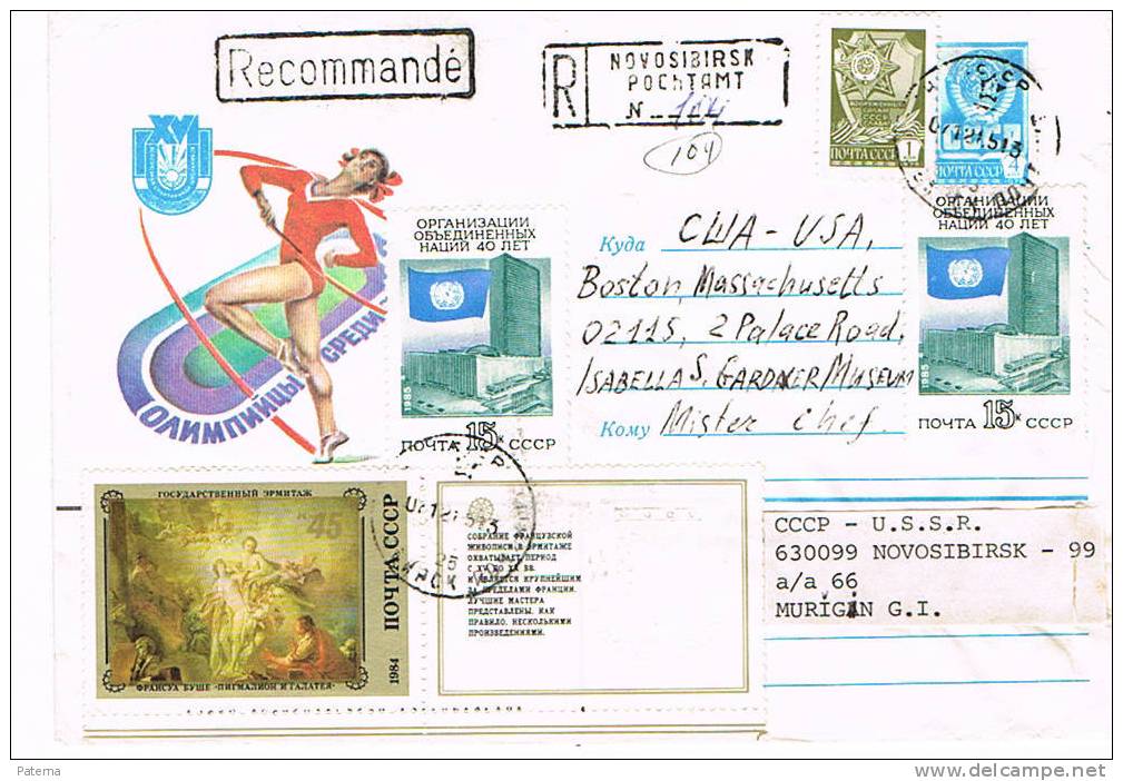 Carta, Aerea, Entero Postal, Certificada(, NOVOSIBIRSK ( Rusia)1986, Cover, Letter, Lettre - Brieven En Documenten