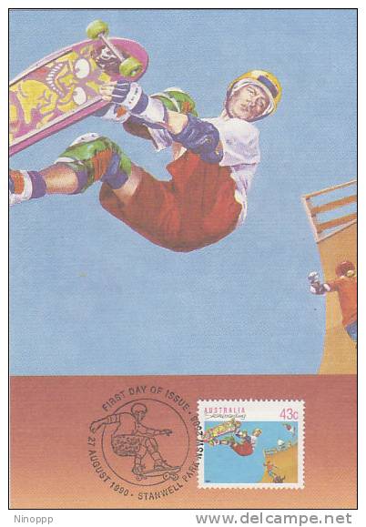 Australia-1990 Sport II -Skateboarding Maximum Card - Skateboard