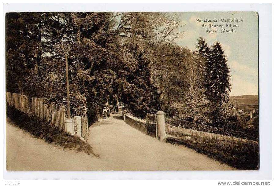 Cpa VINZEL Pensionnat Catholique De Jeunes Filles - Promeneurs Sur L´allee - Ed Institut Graphique 5277 - Vinzel