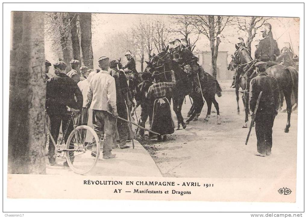 51 - Révolution En Champagne - Avril 1911 - AY - Manifestants Et Dragons - Ay En Champagne