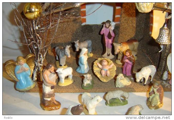 DECORATION DE NOEL / CRECHE COMPLETE  / EPOQUE 1950 / PARFAIT ETAT - Nacimientos - Pesebres