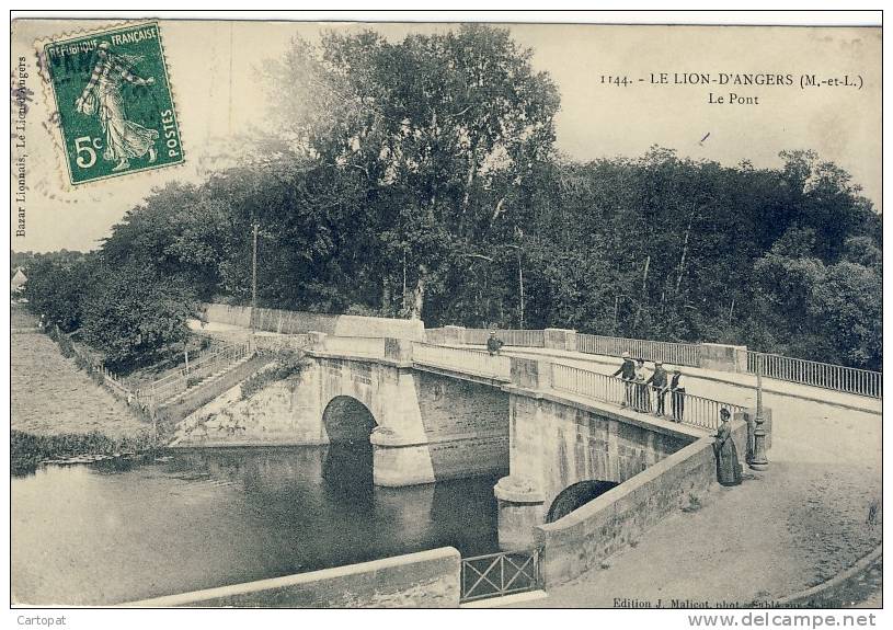 CPA LE LION D'ANGERS - LE PONT  ( 1907) - Angers