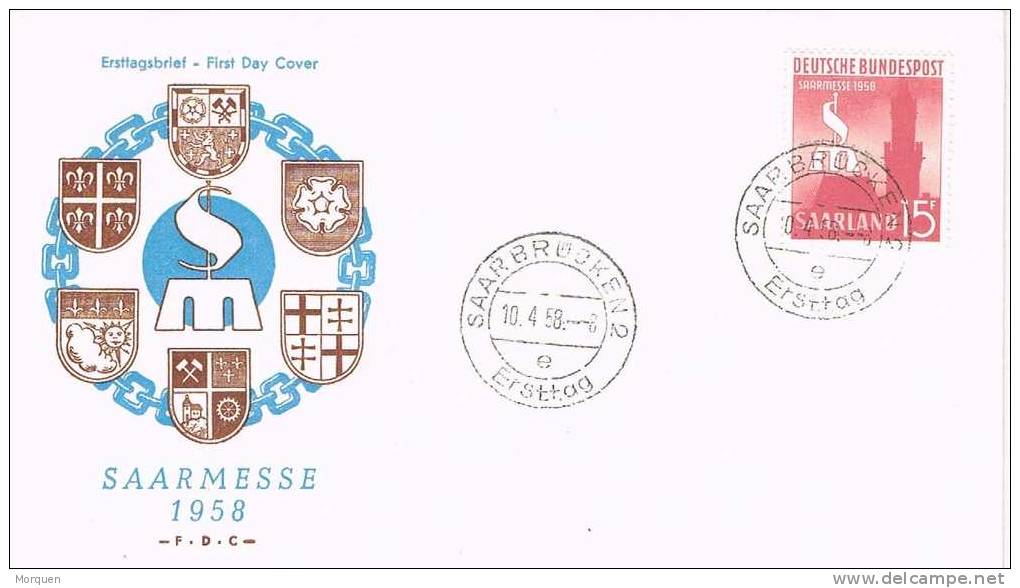 Carta F.D.C. SAARBRUCKEN (Alemania Federal) 1958.  Saarmesse, Sarre - Storia Postale
