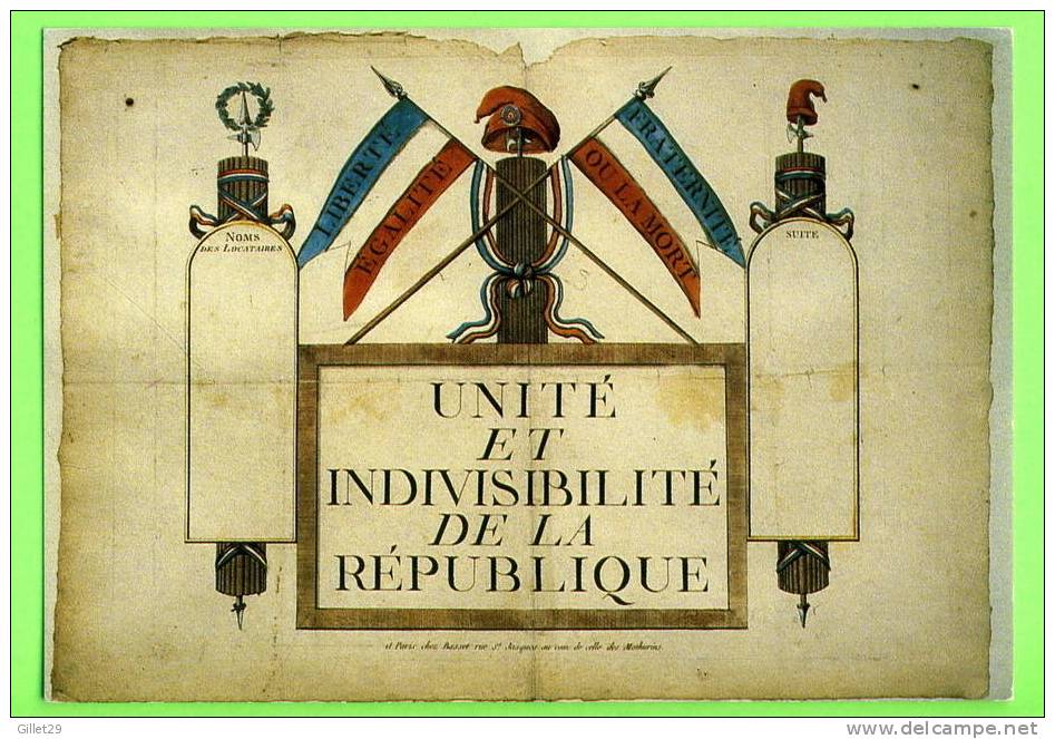 HISTOIRE - AFFICHE DE CONTRÔLE DES LOCATAIRES EN 1793 - ÉDITIONS LYNA-PARIS - MURAILLES RÉVOLUTION FRANÇAISE - - Histoire