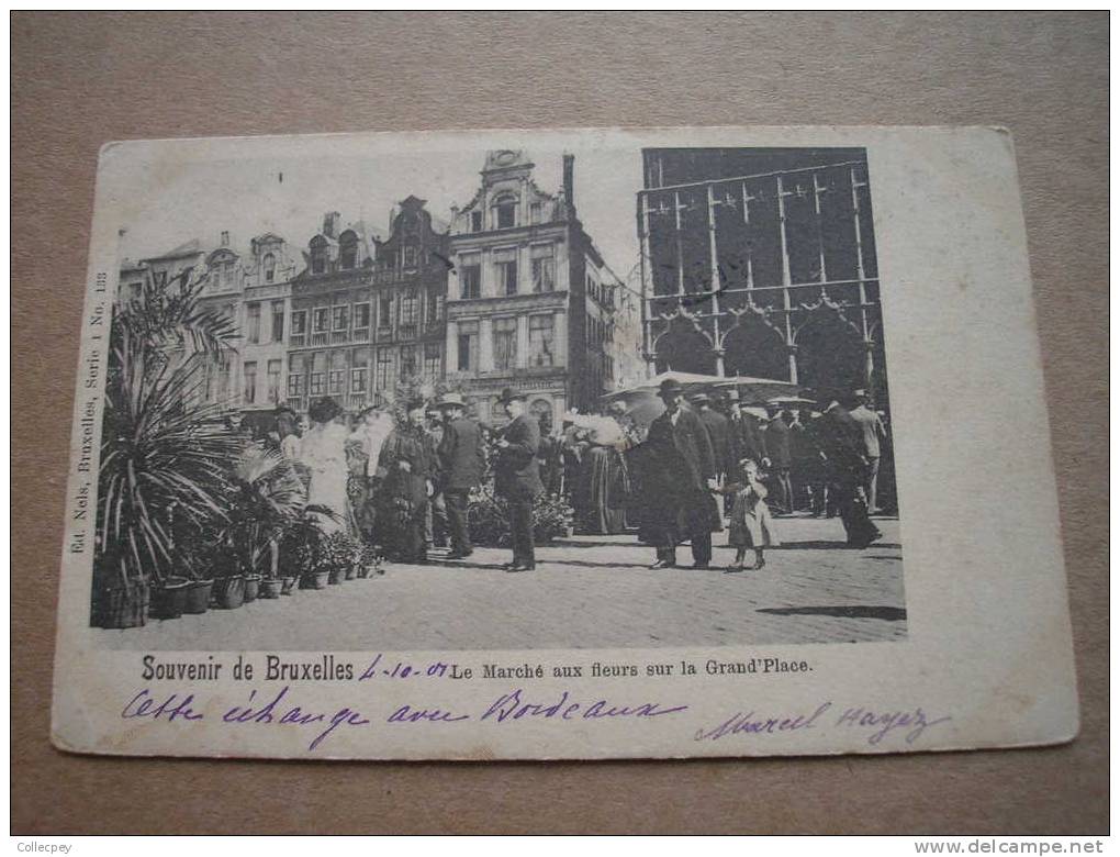 CPA SOUVENIR DE BRUXELLES Le Marché Aux Fleurs Sur La Grand'Place Animée - Marchés