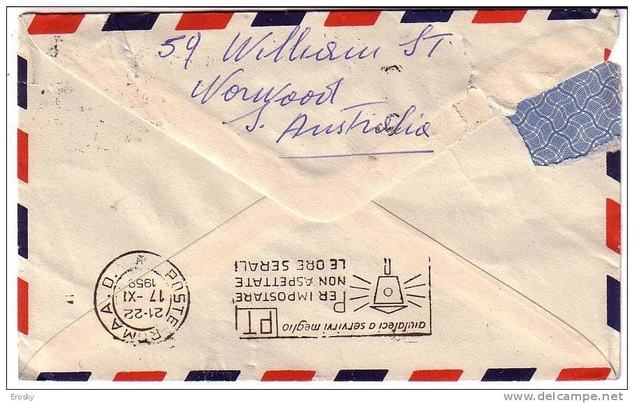 PGL 2457 - AUSTRALIA LETTER TO ITALY 1959 - Cartas & Documentos