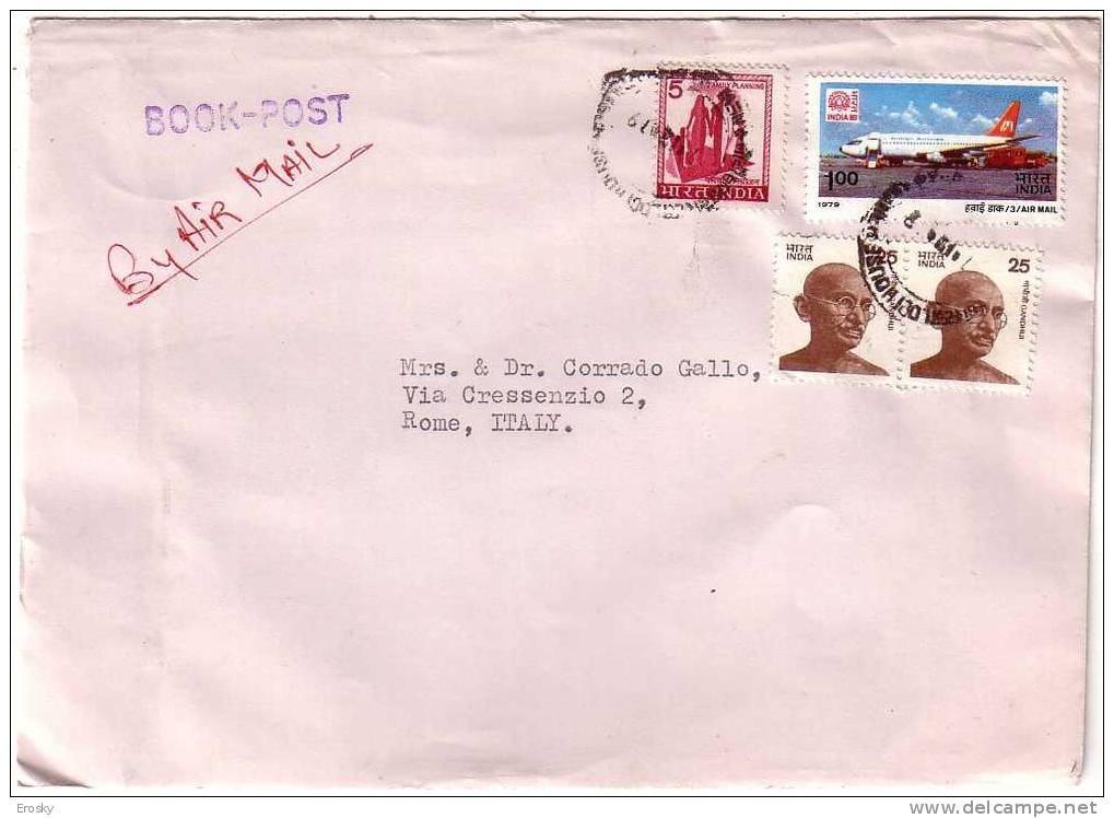 E196 - INDIA LETTER TO ITALY 1979 - Brieven En Documenten