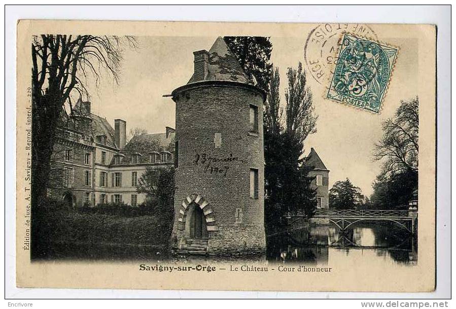 Cpa SAVIGNY Sur Orge Le Chateau Cour D'honneur -ed De L'orge Thevenet 229 - Savigny Sur Orge