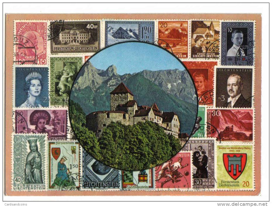Schloss Vaduz  - Briefmarken - Liechtenstein