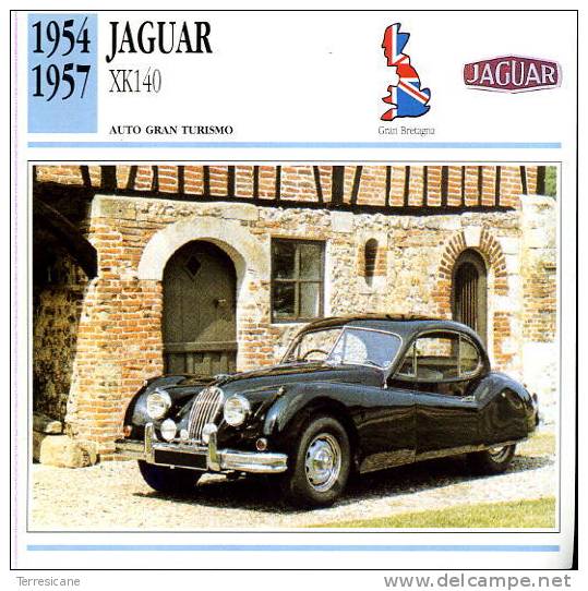 X CARS CARD FICHE TECNICO STORICA JAGUAR XK140 - Automobili