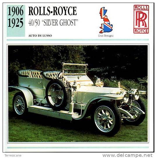 CARS CARD FICHE TECNICO STORICA  ROLLS ROYCE 40/50 SILVER GHOST - Voitures