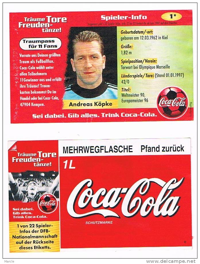 Coca Cola  DFB Nationalmanschaft 1 Andreas Köpke - Autres & Non Classés